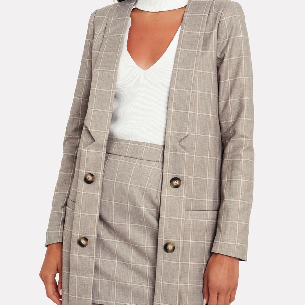 Atoir Flawed Mother Tongue Checked Blazer Longline